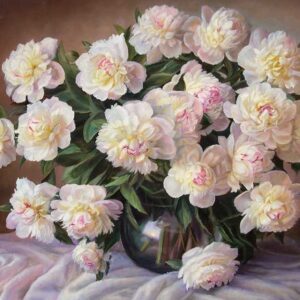 Peonies Paint by Numbers for Adults Beautiful Flowers Painting on